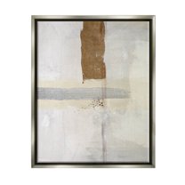 Contemporary Brushed Composition Abstract Graphic Art Luster Gray Framed Art Print Wall Art
