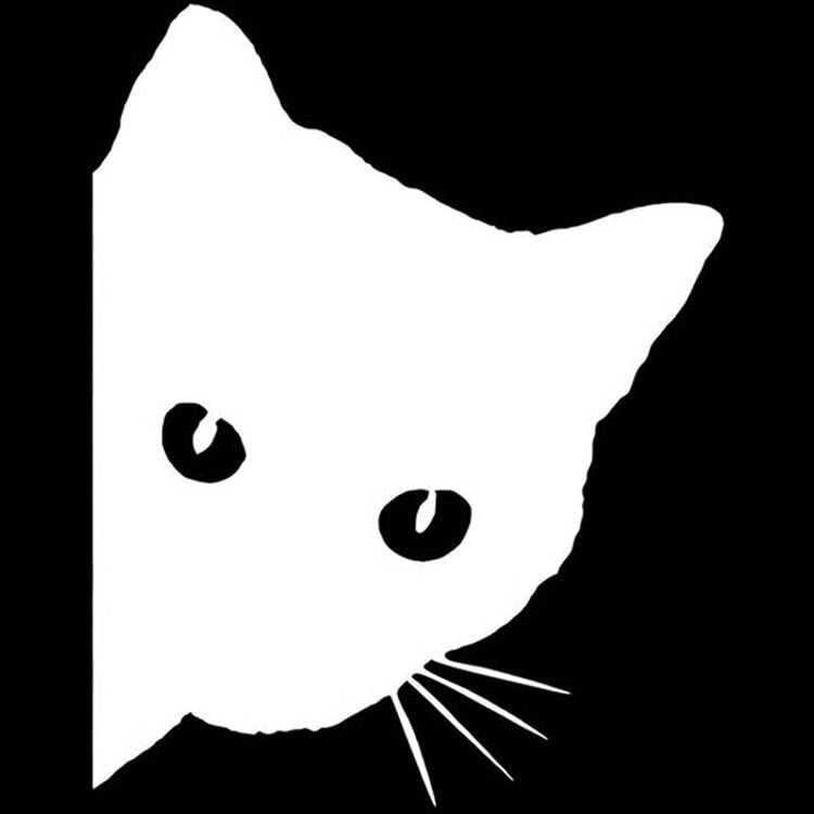 5/'/' or 6/'/' Patterned Cat Face Animal Car Bumper Sticker Decal 3/'/'