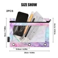 thumbnail image 3 of 2 Pack Flip Folders with Clear PVC Window Binder Pouches 3-Ring Binder Organizer for Office & Home Pastel Pink Marble Texture, 3 of 6