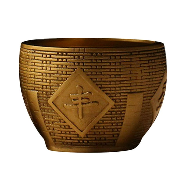 Miangastore Brass Ornament Treasure Bowl Decorative Golden Gift for Home Decor 1Pack