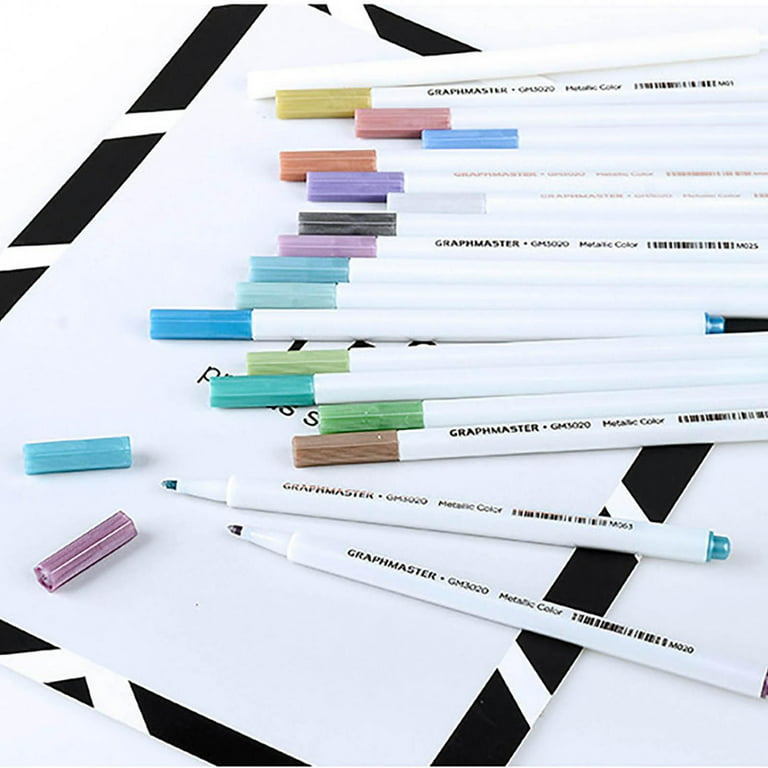 QISIWOLE Paint Markers Pens Metallic, 10 Colors Paint Pens for