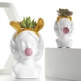 thumbnail image 2 of Contenedor de pntas de resina, s niña decoración del escritorio de oficina del jardín del hogar (niña Baoblaze Macetas suculentas blancas Chic Girl, 2 of 8