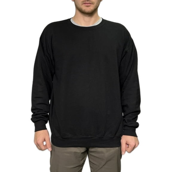 Fruit of the Loom Men's Crew Neck Sweatshirt Irregular Black S-4XL