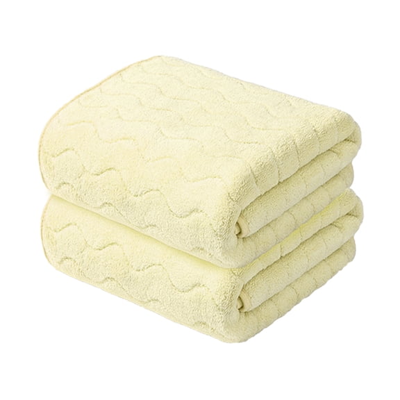 Elainilye Bath Towels, Portable Multipurpose Hotel Towe, Polyester Thick Soft Bath Towel, 30In, 2Pcs, Yellow