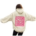 thumbnail image 6 of yueewhu Pink Hoodies for Women 2025 Teen Girls Graphic Hoodie Long Sleeve Cute Preppy Sweatshirts Y2K Tops with Pockets (Beige, XXL), 6 of 7