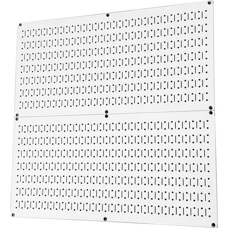 

Wall Control Pegboard Rack Home Garage Tool Storage Organization White Metal Pack Two 32 Inch x 16 Inch White Steel Panels