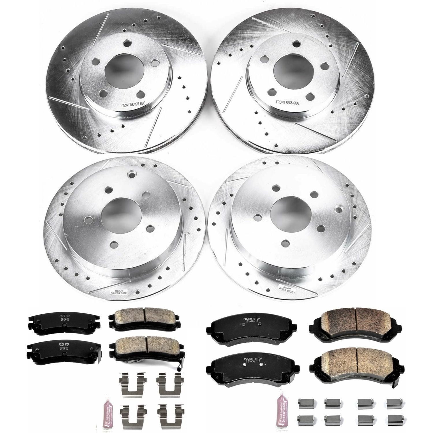 PowerStop Front and Rear Z23 Evolution Sport Carbon-Fiber Ceramic Brake Pad and Drilled & Slotted Rotor Kit Fits: BUICK CHEVROLET OLDSMOBILE PONTIAC Select Models K4383