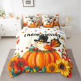 thumbnail image 2 of Manfei Cute Cartoon Turkey 7 Pieces Bedding Comforter Set,Happy Thanksgiving Full Bedding Set,Rustic Pumpkin Maples Fitted Sheet Flat Sheet For Kids,Super Cozy Room Decor Reversible, 2 of 8