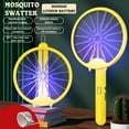 thumbnail image 4 of Nkmbld Portable Mosquito Swatter Two-in-one Rechargeable Household Foldable Electric Fly Swatter Racket for Garden, Patio, Backyard, Fly Zapper for Home Use, Yellow, 4 of 7