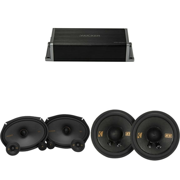 Kicker 47KEY2004 4-Channel DSP Smart Amp w/ 51KSS 6x9" 3-way & 2.75" Audio Upgrade Bundle