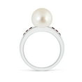 thumbnail image 2 of ANGARA South Sea Cultured Pearl Ring with Rubies in 14K White Gold for Women | June Birthstone, Birthday, Anniversary, Jewelry Gift for Women | Pearl Ring, 2 of 9