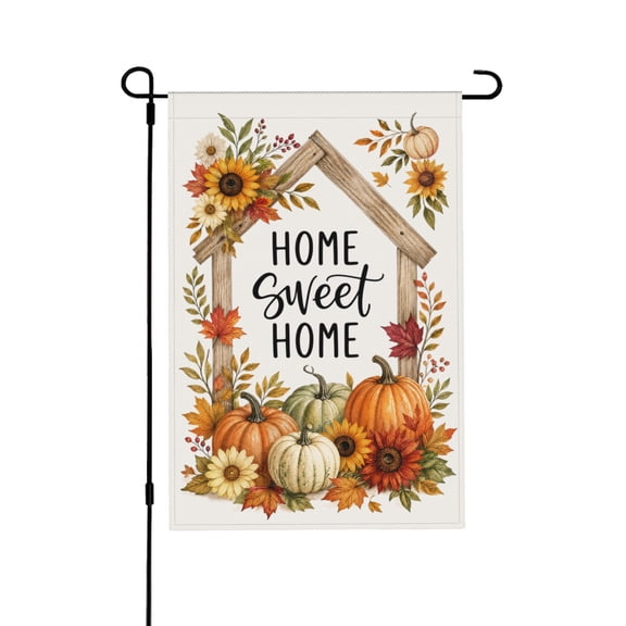 Garden Flag 12x18 inch Rustic Autumn Leaves Pumpkins Sunflowers Decor