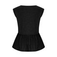 thumbnail image 4 of Cethrio Girls T-Shirts 2025, Pleated Casual Crewneck Summer Sleeveless Tops Black Size 12-13 T, 4 of 6