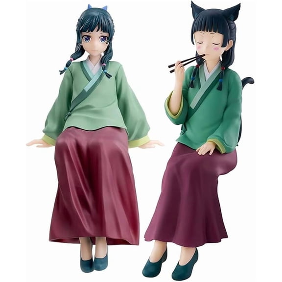 2pcs Maomao Figure Anime Sitting Figure Models Cute Figurine Maomao Action Figures Collectibles Statue Desktop Decoration