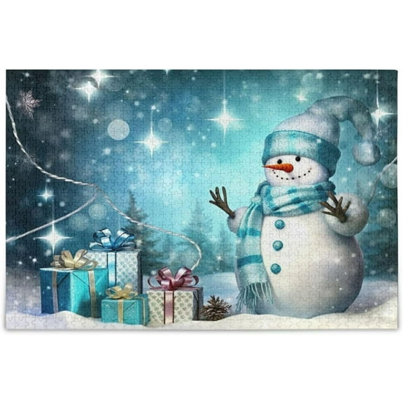 Christmas Snowman 500 Piece Large Jigsaw Puzzle for Adults - Game Interesting Toys - Hand Made Puzzles Personalized Gift