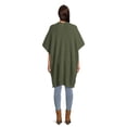 thumbnail image 3 of Time and Tru Women's Ribbed Sweater Cape with Pockets, Sea Turtle, 3 of 5
