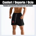 thumbnail image 2 of 2pcs Gimnasio Short Con Licra Deportiva 2 En 1 Hombre Correr, 2 of 8