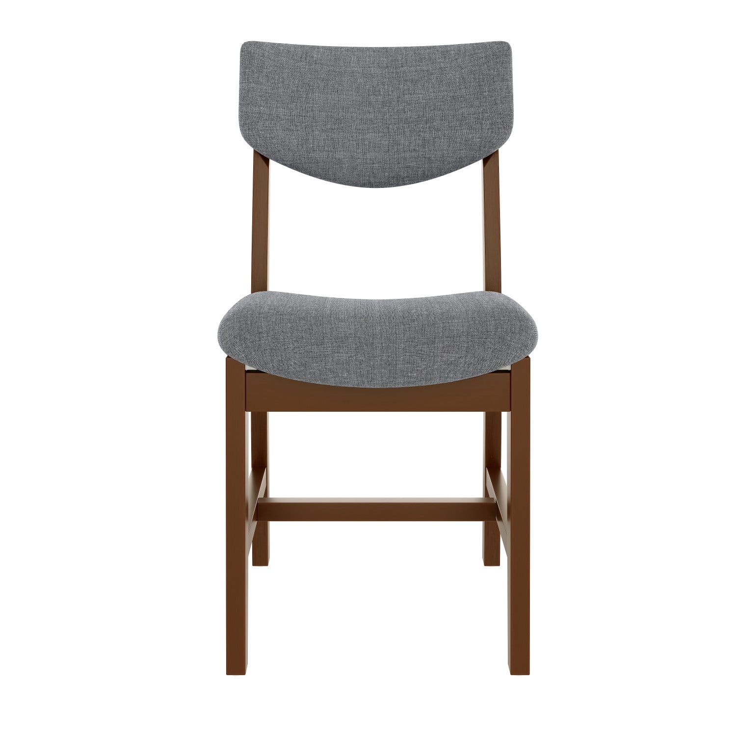 Rustic Farmhouse Dining Chairs Set of 4 Solid Wood Dining Chairs with Gray Fabric Upholstered Seat and Backrest Accent Chairs for Kitchen Dining Room Living Room, Walnut
