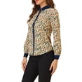 thumbnail image 3 of INSPIRE CHIC Women's Floral Button up Contrast Color Long Sleeve Work Office Shirt, 3 of 6