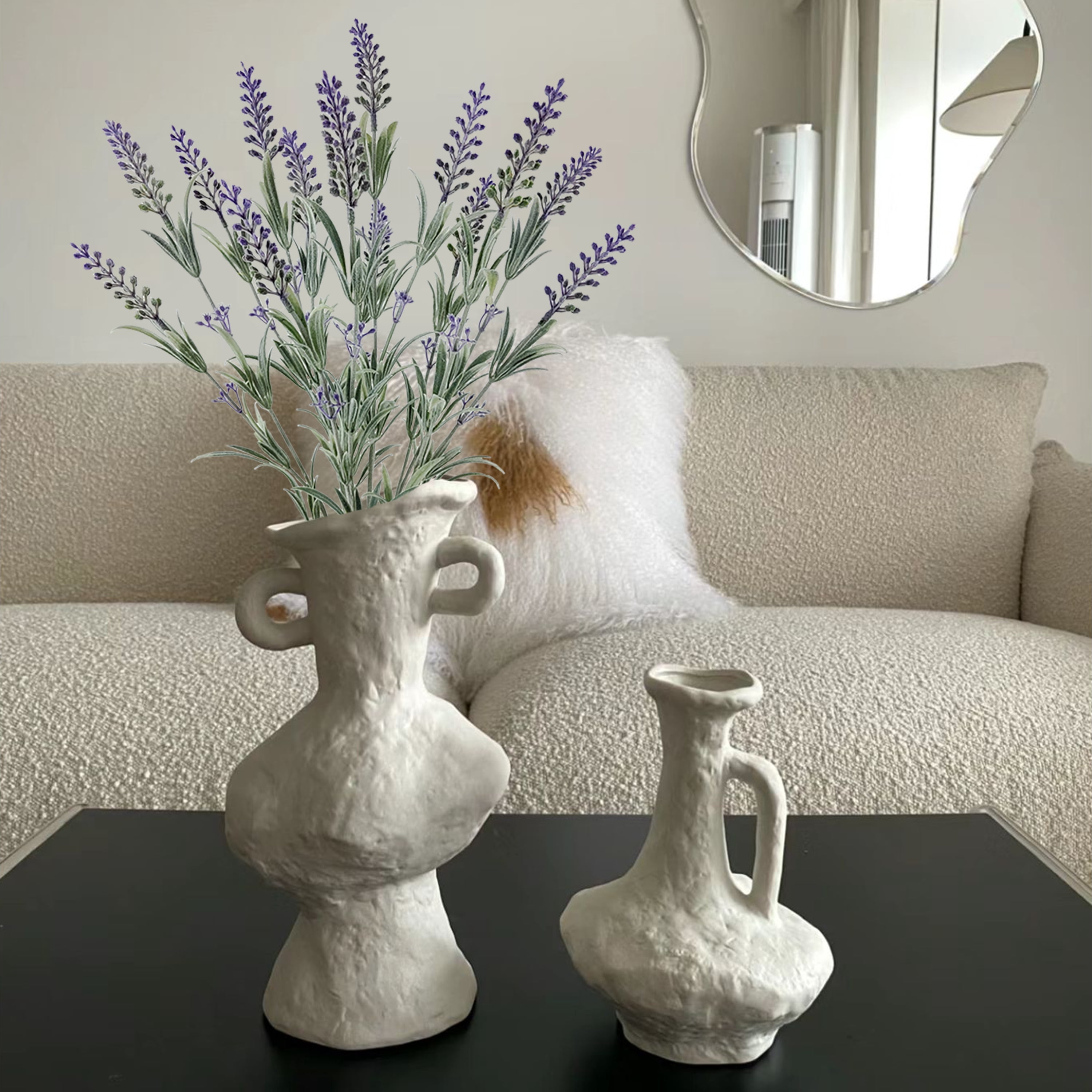 Mainstays Indoor Artificial Floral Bush, Lavender, Purple Color, Assembled Product Height 19"