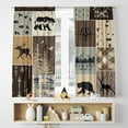 thumbnail image 5 of Rustic Cabin Curtains,Wildlife Curtains for Cabin Country Farmhouse Patchwork Wild Moose Bear Rod Pocket Blackout Window Drapes 21x63in,2 Panel Set, 5 of 6