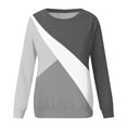 thumbnail image 4 of miqiqism Womens Tops Trendy Long Sleeve Colorblock Tshirts Juniors Casual Crew Neck Blouse Teen Girls Comfy Slim Fit Tunic Blouses 2024 Pullover Sweatshirts,Gray,Small, 4 of 5
