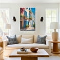 thumbnail image 3 of AVOI Italy Painting Oil Canvas Wall Art Pic13 Mediterranean Cityscape Artwork Italian Sea Picture Modern City Street Decoration Landscape Prints for Paris Cafe Room Decor Unframe: 8x10in, 3 of 5