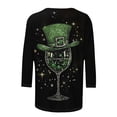 thumbnail image 5 of Jjayotai Plus Size St Patricks Day Shirt, Funny 3/4 Length Sleeve Womens Tops, Crewneck Shamrock Printed Graphic Tees, Green Tops Green XXL, 5 of 5