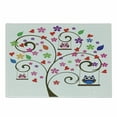 thumbnail image 1 of Owls Cutting Board, Tree with Flowers and Owls Swinging Curvy Ornamental Lines Playful Design, Decorative Tempered Glass Cutting and Serving Board, Small Size, Multicolor, by Ambesonne, 1 of 1