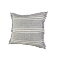 thumbnail image 3 of Ox Bay 24" x 24" Hand-Woven Gray/ White Stripe Resistant Polyester Pillow Cover, 3 of 9