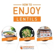 Emergency Essentials Lentils, Long-Term Emergency Food Supply, 48 Servings, 30-Year Shelf Life, High-Protein Vegetarian Survival Food