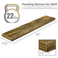 thumbnail image 6 of Sorbus Extra Long Floating Shelves – Set of 3 Wall-Mounted Shelves (48"x9") for Bedroom, Kitchen, Living Room, Bathroom – Walnut Rustic Farmhouse Décor, 6 of 6