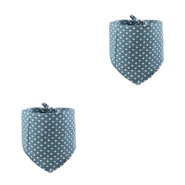Methold Bufanda de baba para mascotas, 4 estaciones, cálido, adorable, lavable, Triangular, accesorios de toalla para cuello de 25-45cm, azul oscuro Azul oscuro 2piezas Methold CBP281017