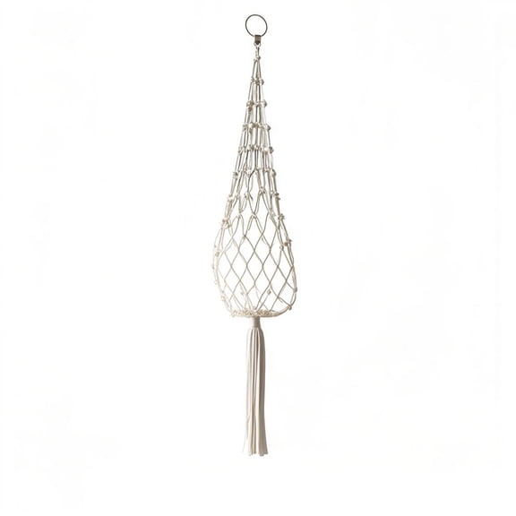 Tunhigl White Decorative Mesh Hanging Basket for Fruits and Vegetables - Space Saving Kitchen Organizer, Eco Friendly Sustainable Reusable for Holiday Decor, Homeowners Living Room