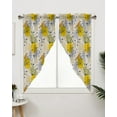 thumbnail image 3 of Swag Curtains, Summer Watercolor Lemon Banana Line Cotton Hemp Beige Rod Pocket Kitchen Curtains Valances Tier Curtains Swag Valance Curtains for Bedroom Living Room 28" x 36", 2 Panels, 3 of 6