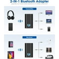 thumbnail image 2 of Bluetooth 5.0 Transceiver and Transmitter 2 in 1 Wireless Bluetooth Adapter Dual 3.5mm Jacks Connect Headphones TV PC Computer Tablet Car Speakers, 2 of 5