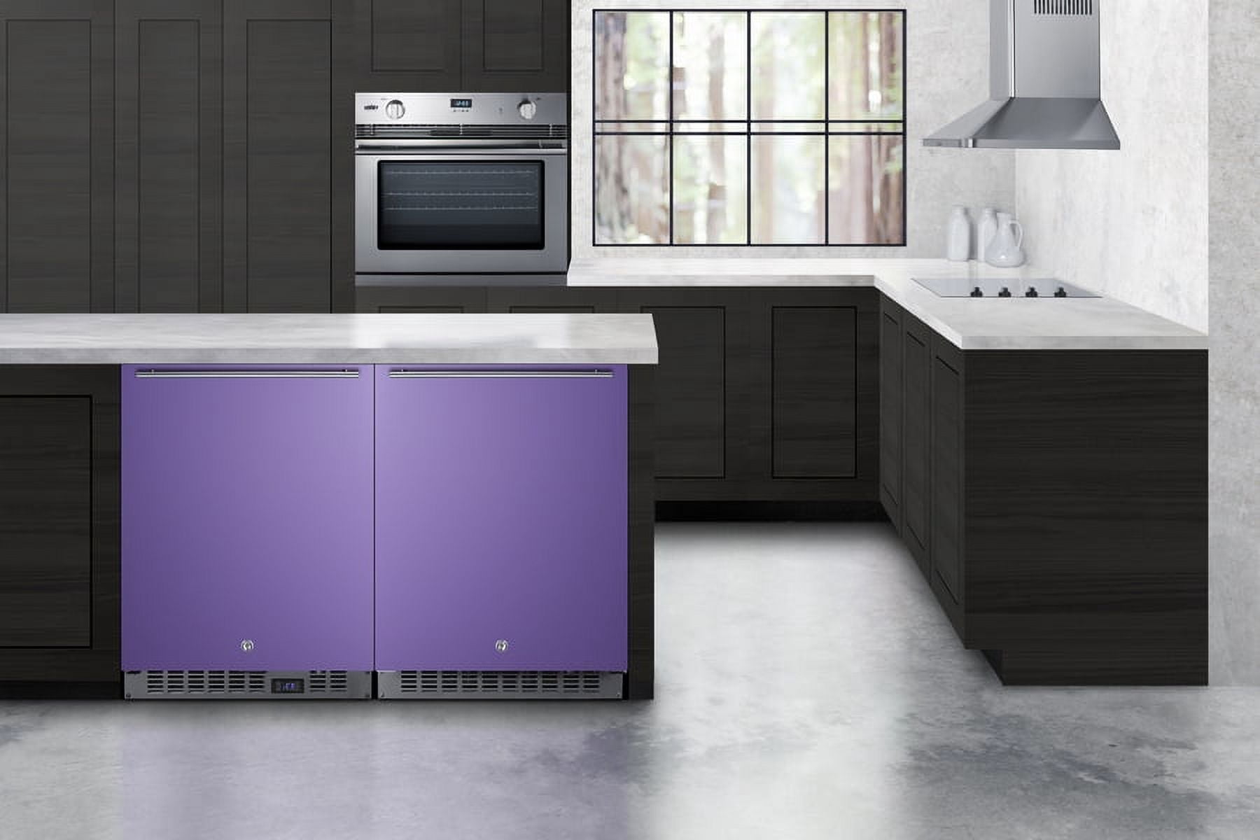 Summit 24" Built-In Refrigerator, 4.8 cu.ft., ADA Compliant, Undercounter, Purple, Stainless Steel - AL54P