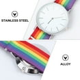thumbnail image 2 of Unbranded Rainbow Designed Watch for Women Stainless Steel Alloy Fashion Quartz Watch Multi Color 3 5 Inch, 2 of 10