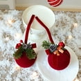 thumbnail image 3 of Shoreew Christmas Red Bell Ornament Plastic Velvet Flocked Bell Ball Tree Ornament for Holiday Window Shop Home Decoration, 3 of 6