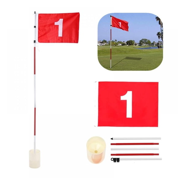 Drapeaux Verts à Mettre, Bâtons de Golf, Coupelle de Trou d'Entraînement avec Drapeau, Épinglette de Golf, Drapeaux pour Parcours de Golf Standard
