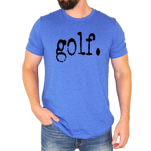 Distressed Golf Type Shirt for Golfer Men and Women Casual Golf Shirt for Husband Heather Blue Shirt Adult X-Large