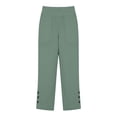 thumbnail image 4 of Linen Pants for Women High Waist Straight Dress Wide Leg Pants Business Casual Summer Beach Trousers with Pockets, 4 of 6