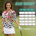 thumbnail image 7 of Uorisanigo Cow Print Floral Athletic Polo Workout Tops for Women Soft Fashionable Women's 3/4 Sleeve Athletic Golf Shirts Comfortable Dry-Fit Tennis Tops Workout Sports Daily Wear, 7 of 7