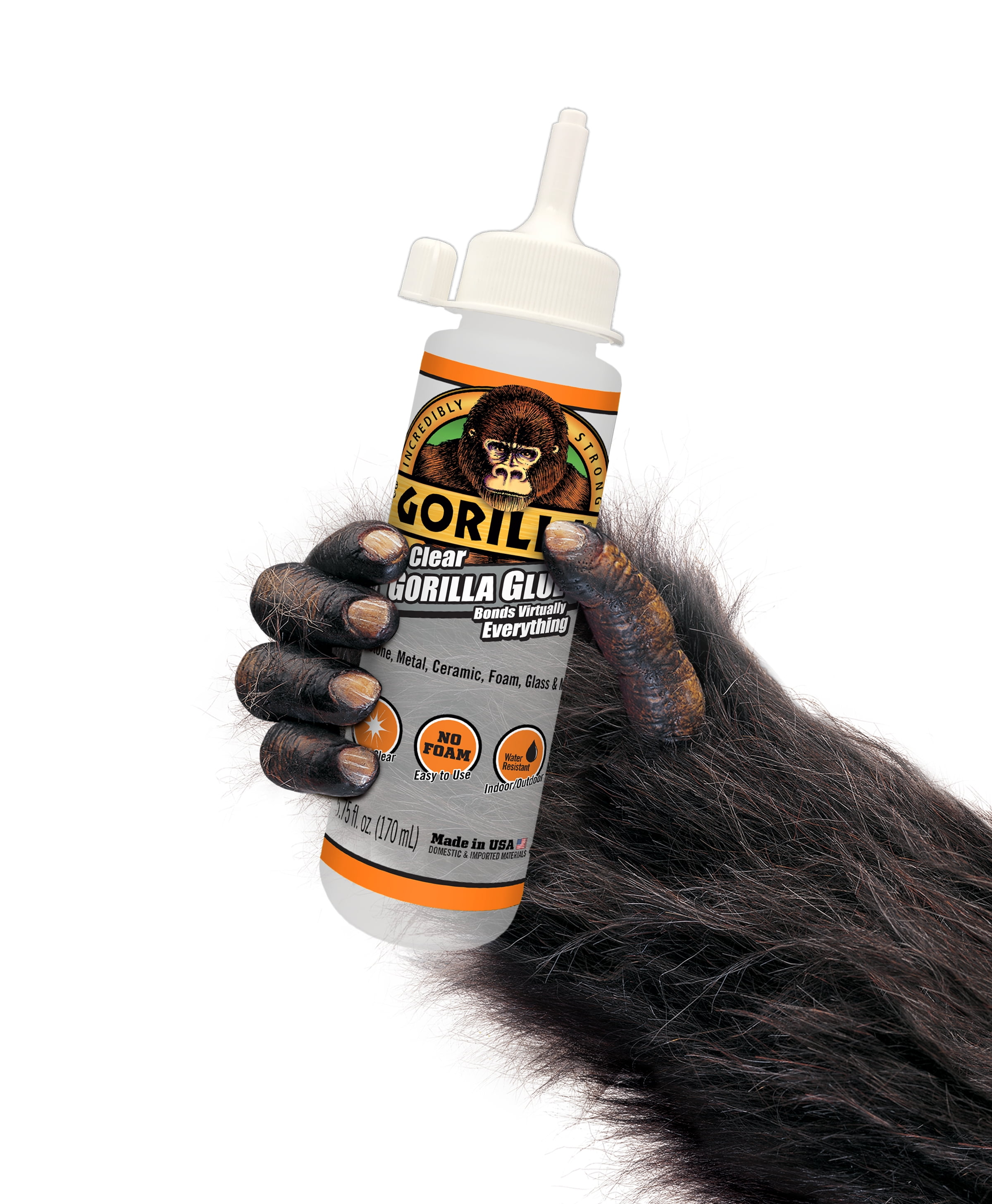 Gorilla Clear Glue, Non-Foaming and Water Resistant Glue, Clear, 1.75 ounce  Bottle by GOSO Direct
