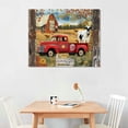 thumbnail image 2 of Nawypu Farmhouse Canvas Wall Art Christian Christmas Red Truck and Old Barn Pictures Rustic Wall Decor Hereford Cow Painting for Bedroom Bathroom Living Room Prints Artwork Framed, 2 of 6