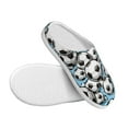 thumbnail image 3 of Fotbe Football Soccer Ball Pattern Women's Fuzzy Curly Fur Memory Foam Loafer Slippers Indoor Outdoor Slippers Winter Home Shoes-46/47, 3 of 7