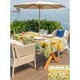 thumbnail image 5 of Outdoor Tablecloth with Umbrella Hole for Patio/Picnic/Party/Camping, Sunflower Waterproof Table Cloth Rectangle Table Cover Washable, Summer Eucalyptus Botanical Floral Yellow Wood (52"x 70"), 5 of 8