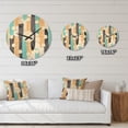 thumbnail image 4 of Designart 'Geometrical Abstract Retro I' Mid-Century Modern Wood Wall Clock, 4 of 5