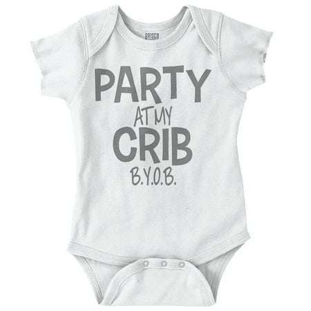 

Brisco Brands Party At My Crib BYOB Funny Unisex Baby Bodysuits
