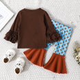 thumbnail image 4 of Vedolay Girl Casual Outfits Girl's Two Piece Outfits Color Block Crew Neck Tank Top and Pants Clothing Set,Coffee 12-18 Months, 4 of 5